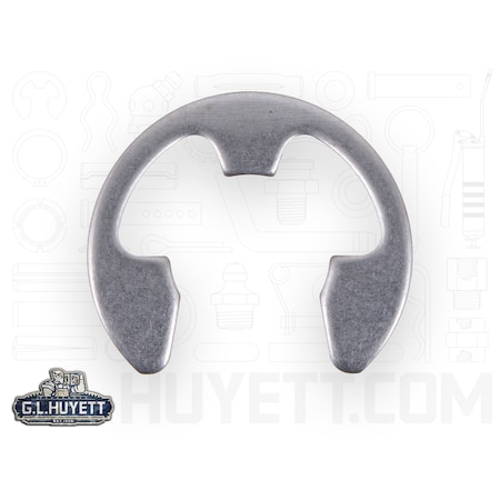 Rotor Clip External-E E-Clip, Stainless Steel Plain Finish, 1/4 in Shaft Dia BE-025-SS